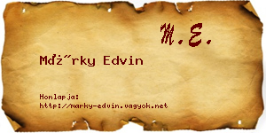 Márky Edvin névjegykártya